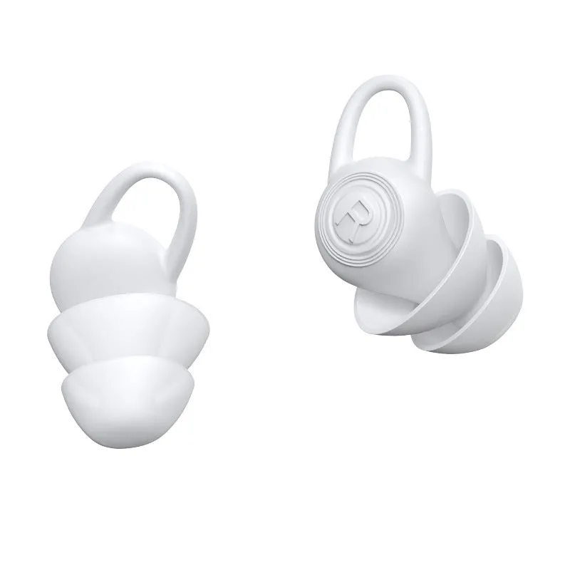 White soft silicone ear plugs for noise reduction with independent packaging