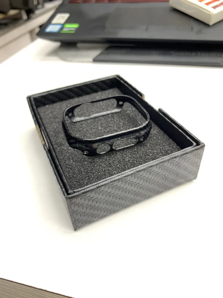 Carbon fibre aramid fibre watch case in matte black for 49mm smartwatch
