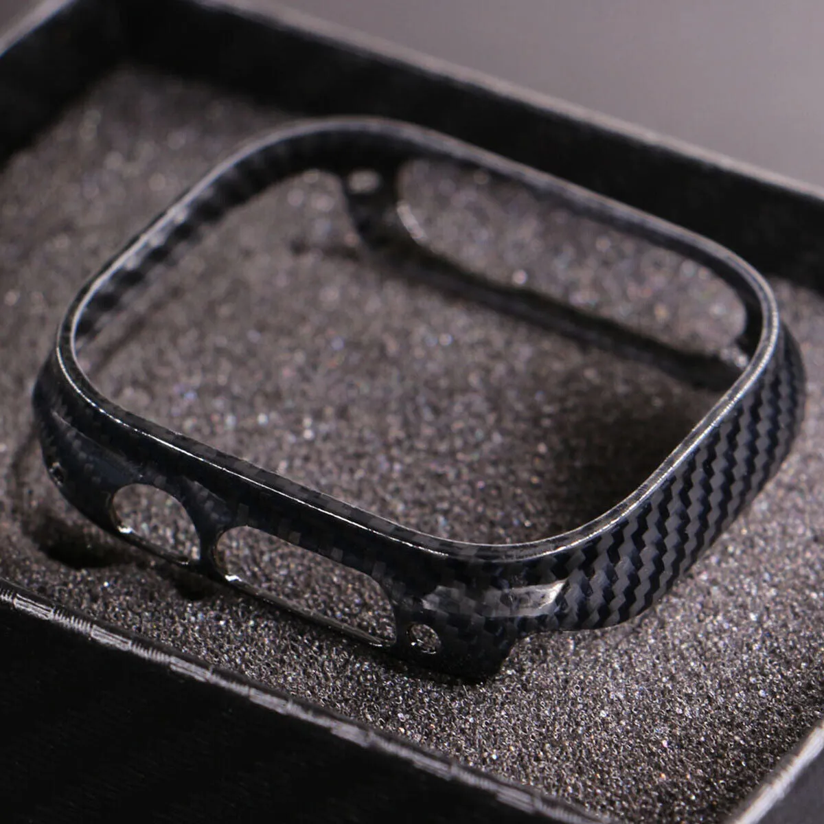 Carbon fibre aramid fibre watch case in matte black for 49mm smartwatch