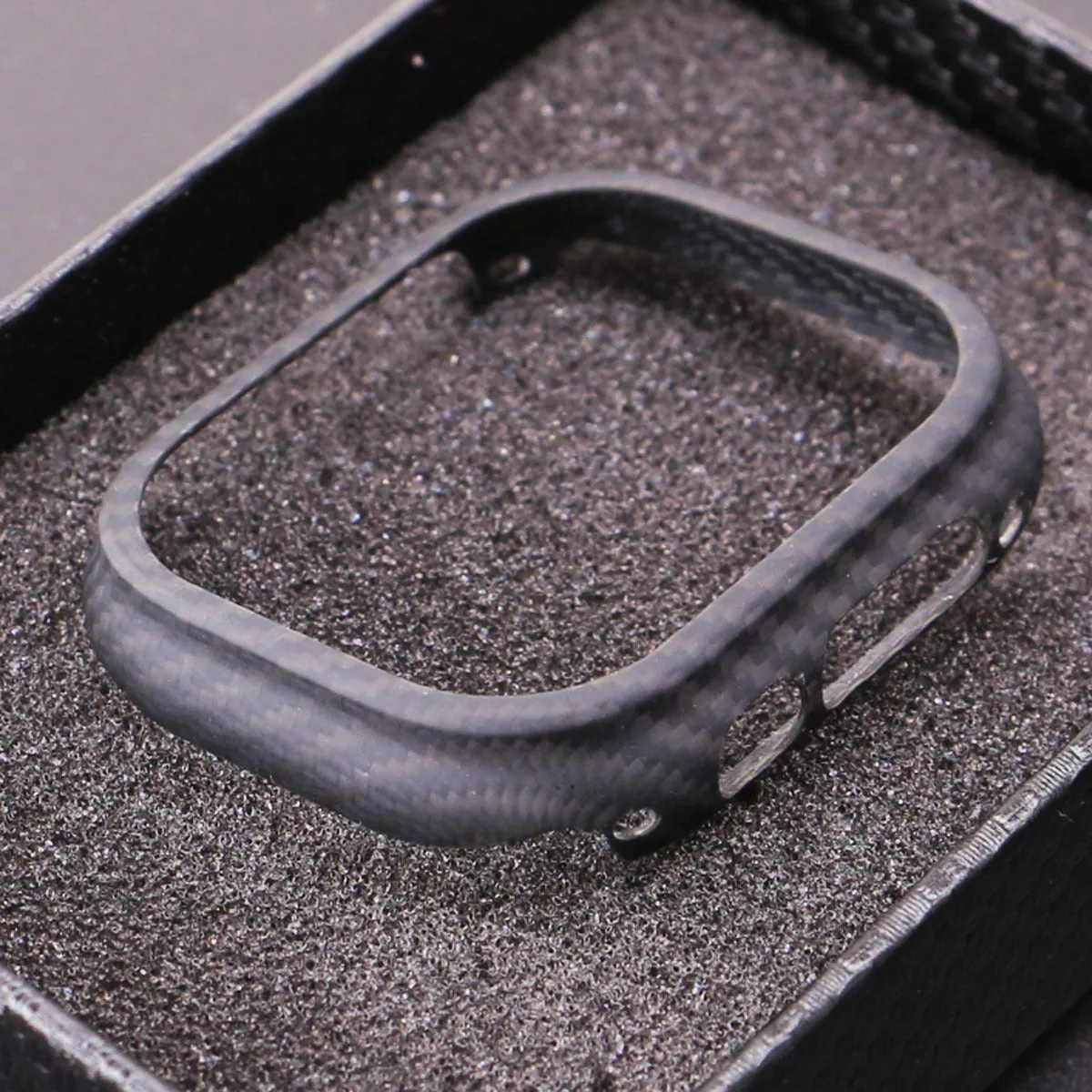 Carbon fibre aramid fibre watch case in matte black for 49mm smartwatch