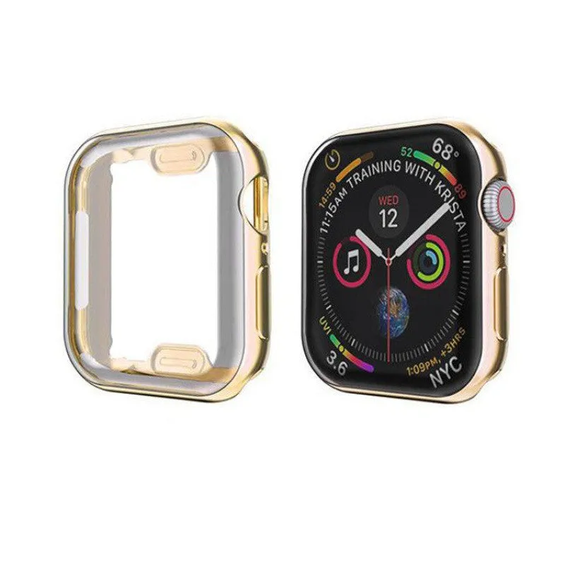 Flexible TPU watch case protective cover for 38mm 40mm 42mm 44mm smartwatch in multiple colours