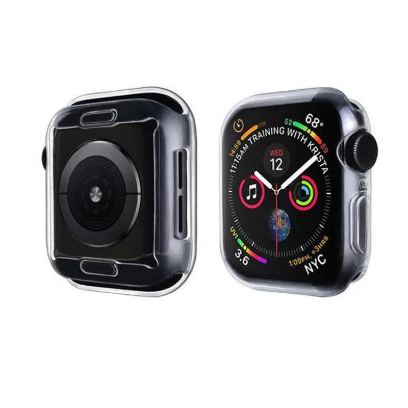 Flexible TPU watch case protective cover for 38mm 40mm 42mm 44mm smartwatch in multiple colours