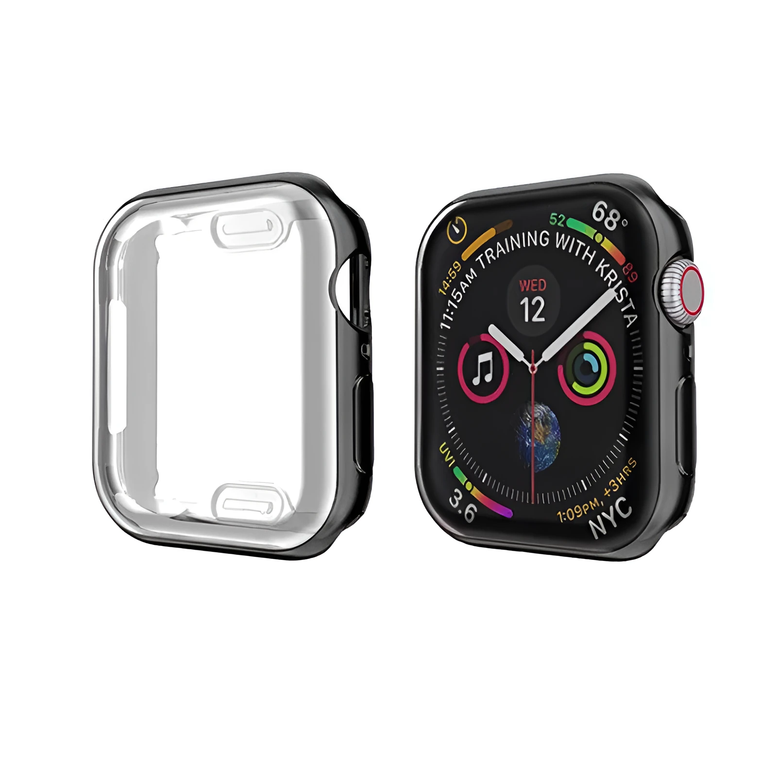 Flexible TPU watch case protective cover for 38mm 40mm 42mm 44mm smartwatch in multiple colours
