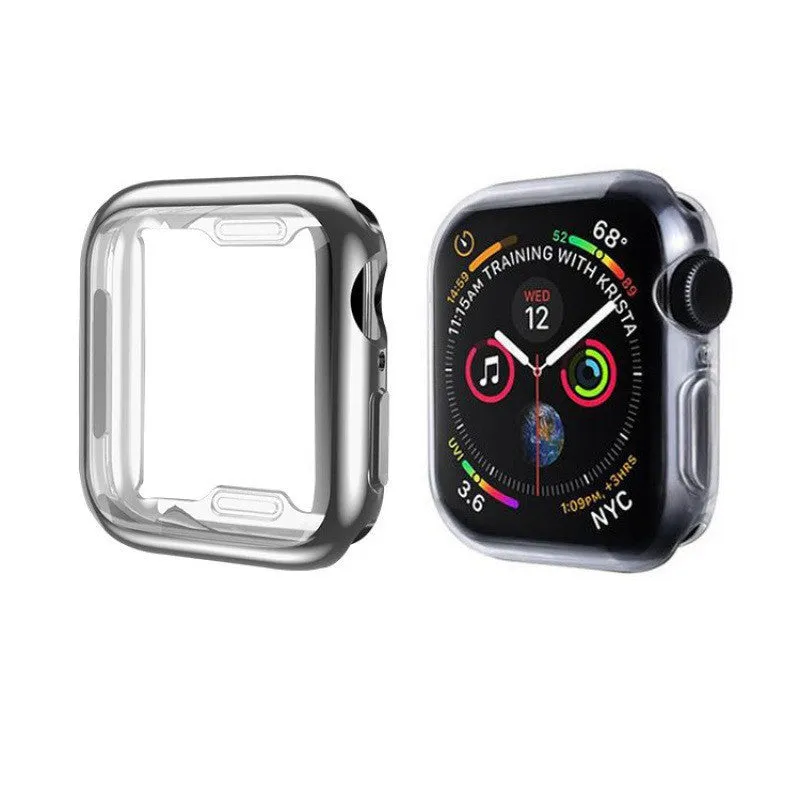 Flexible TPU watch case protective cover for 38mm 40mm 42mm 44mm smartwatch in multiple colours