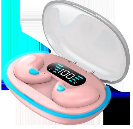 Sleep Bluetooth headset earplugs for side sleep with digital display in black