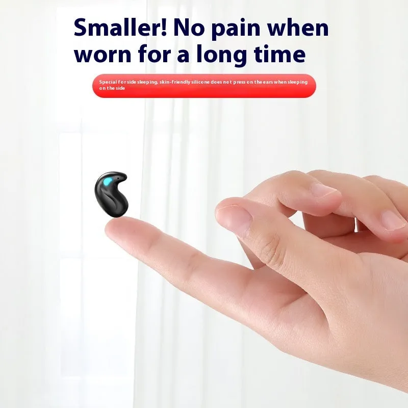 Sleep Bluetooth headset earplugs for side sleep with digital display in black