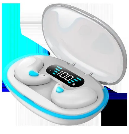 Sleep Bluetooth headset earplugs for side sleep with digital display in black