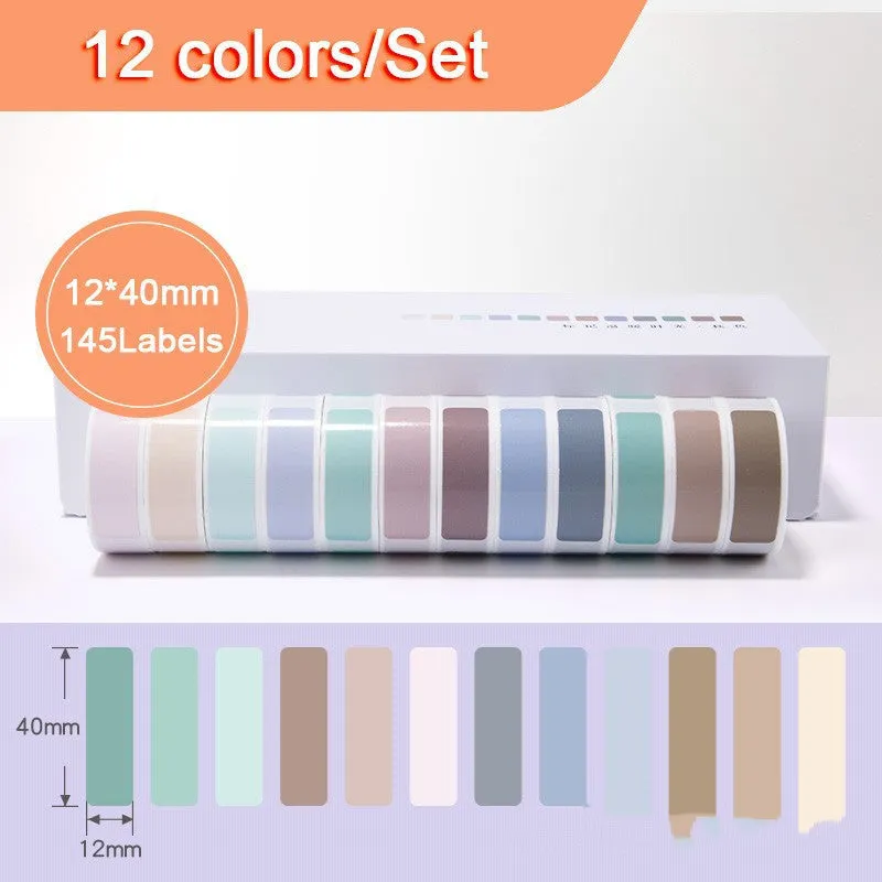 Niimbot D11 mini label printer paper thermal sticker rolls in white and assorted colours 12x40mm for price labelling