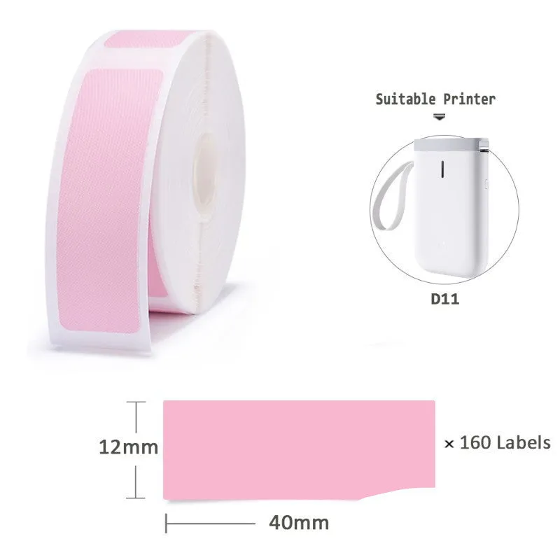 Niimbot D11 mini label printer paper thermal sticker rolls in white and assorted colours 12x40mm for price labelling