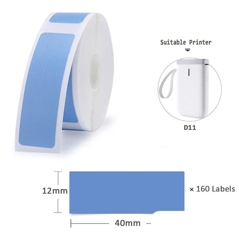 Niimbot D11 mini label printer paper thermal sticker rolls in white and assorted colours 12x40mm for price labelling