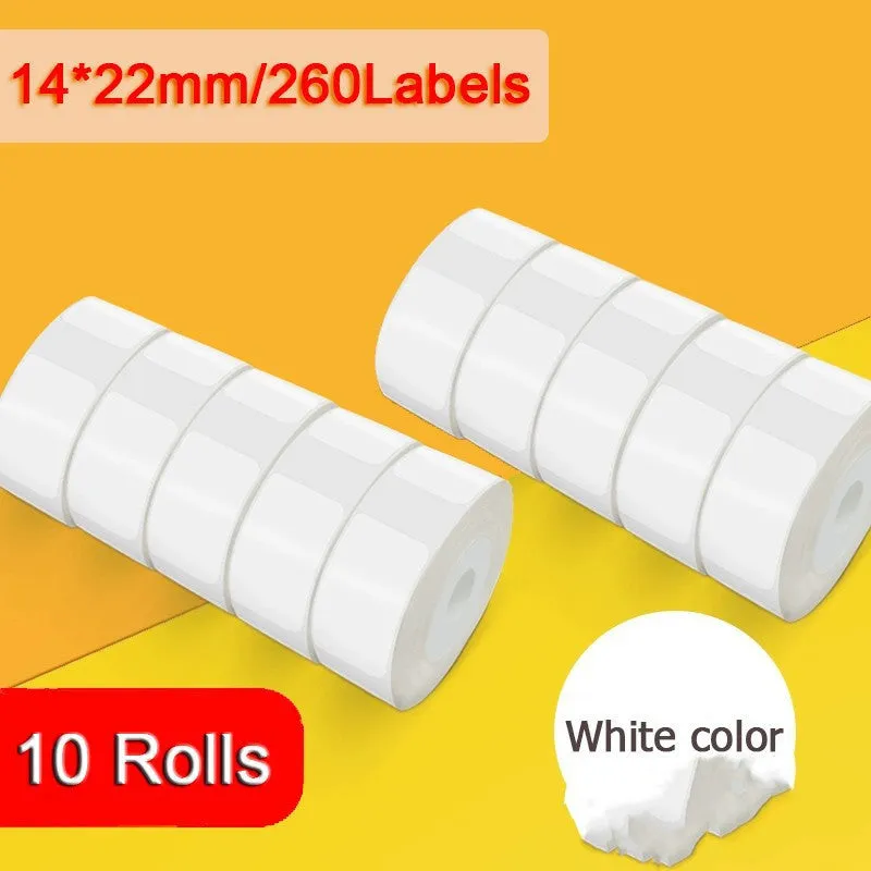 Niimbot D11 mini label printer paper thermal sticker rolls in white and assorted colours 12x40mm for price labelling