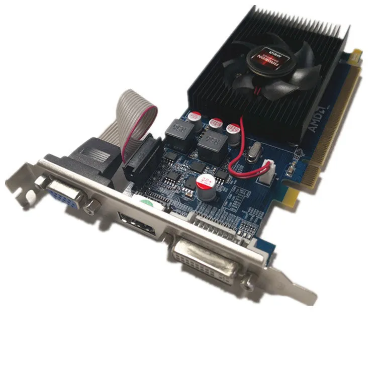 AMD H7450 high definition desktop independent graphics card with 2GB DDR3 memory in black