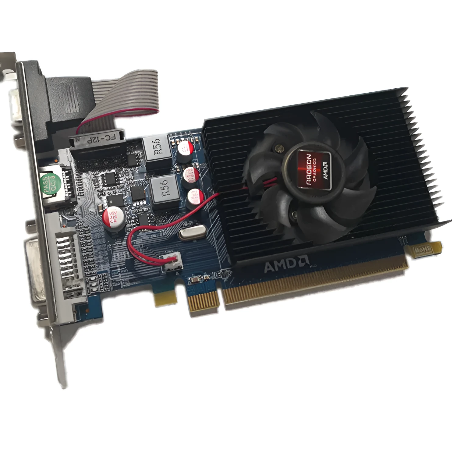 AMD H7450 high definition desktop independent graphics card with 2GB DDR3 memory in black