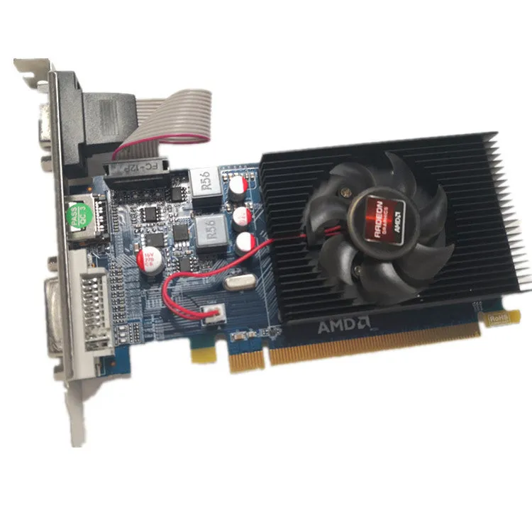 AMD H7450 high definition desktop independent graphics card with 2GB DDR3 memory in black