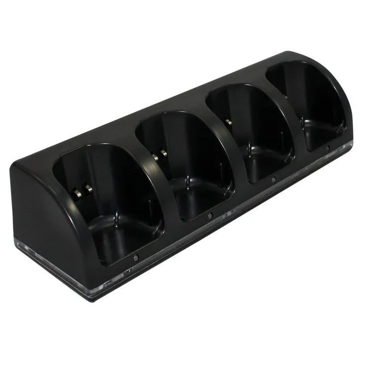 Wii charger set with four rechargeable batteries and USB cable, black model