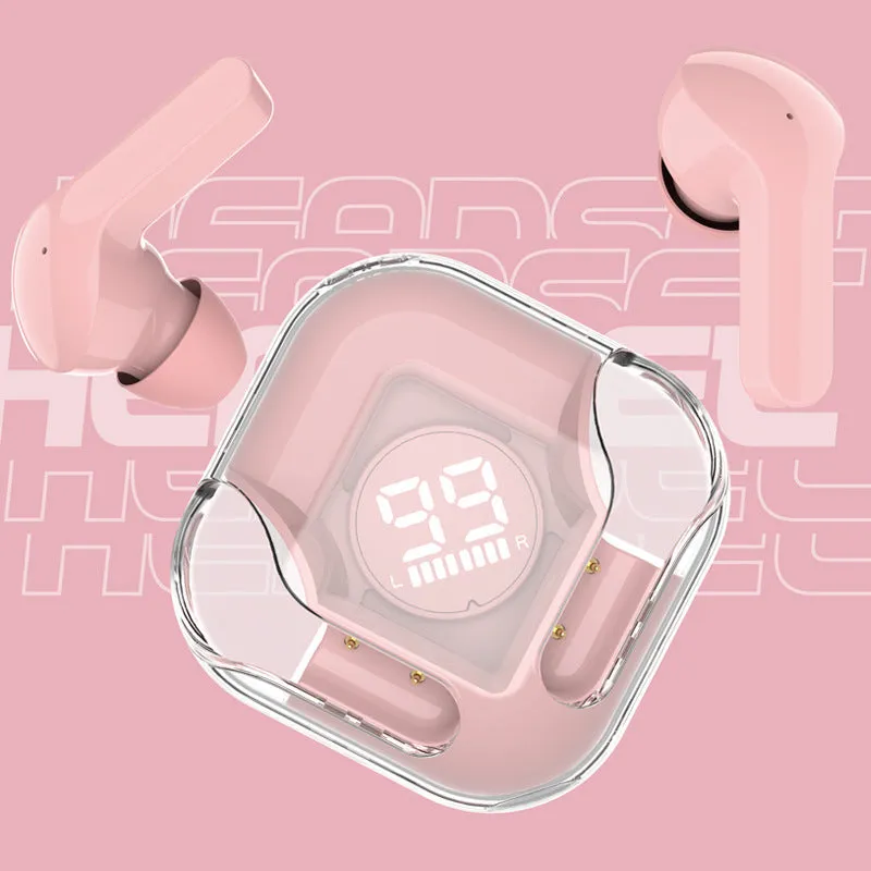 Bluetooth wireless TWS in-ear headphones in five colour options showing Black, Blue, Green, Pink, and White variants