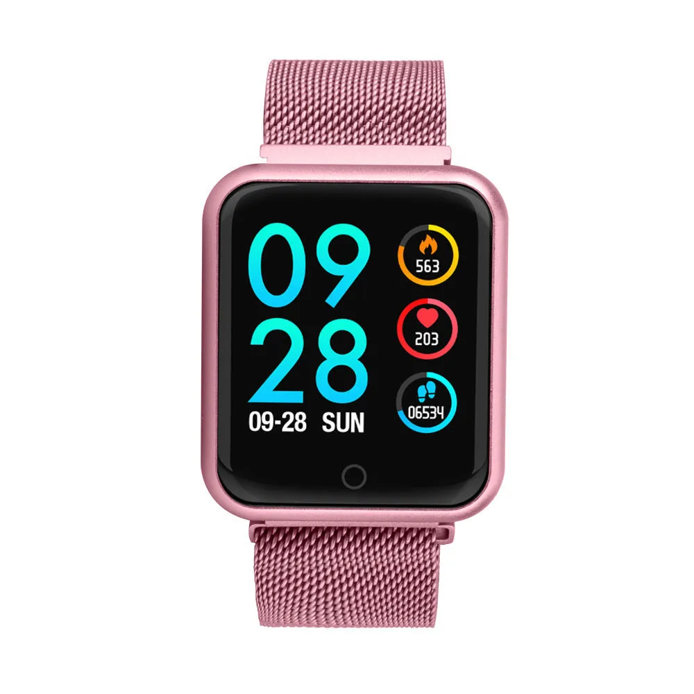 Smart bracelet health monitor with heart rate blood pressure oxygen sleep tracking 1.3 inch touch screen silicone wrist strap