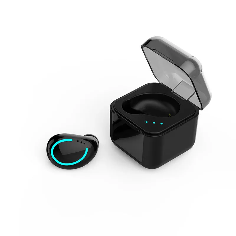Wireless earbuds with earhook clip and Bluetooth 5.0, available in multiple colours, with charging case