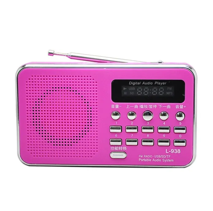 L-938 plugin speaker in white with button controls for MP3 and gospel playback