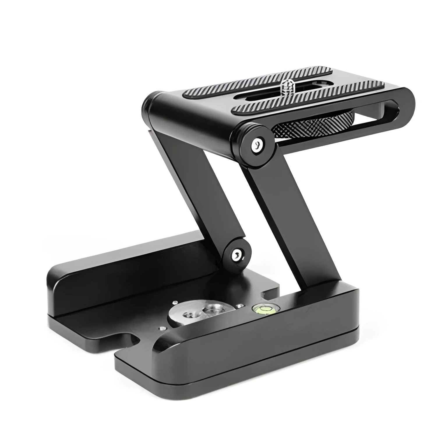 Black triple flex tripod head with folding design for DSLR cameras up to 1.5kg