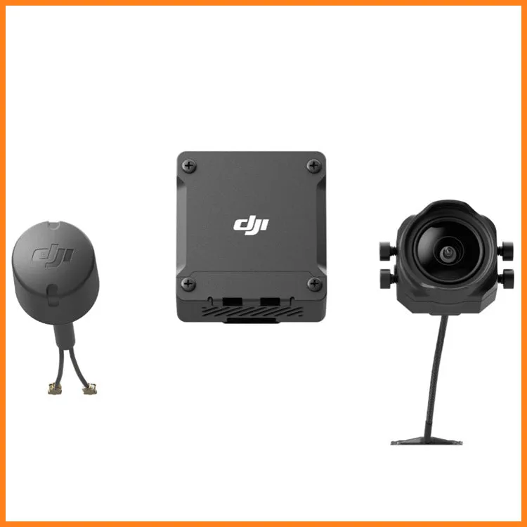DJI O3 Air Unit camera module and image transmission module with antenna on a desk setup