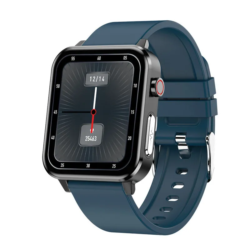 Heart rate ECG Bluetooth sports bracelet with 1.3 inch TFT screen and TPU wristband, available in black leather