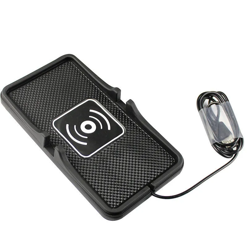 Qi wireless car charger mount in vertical design for 10W fast charging on iPhone 12 Pro Max and Samsung phones.