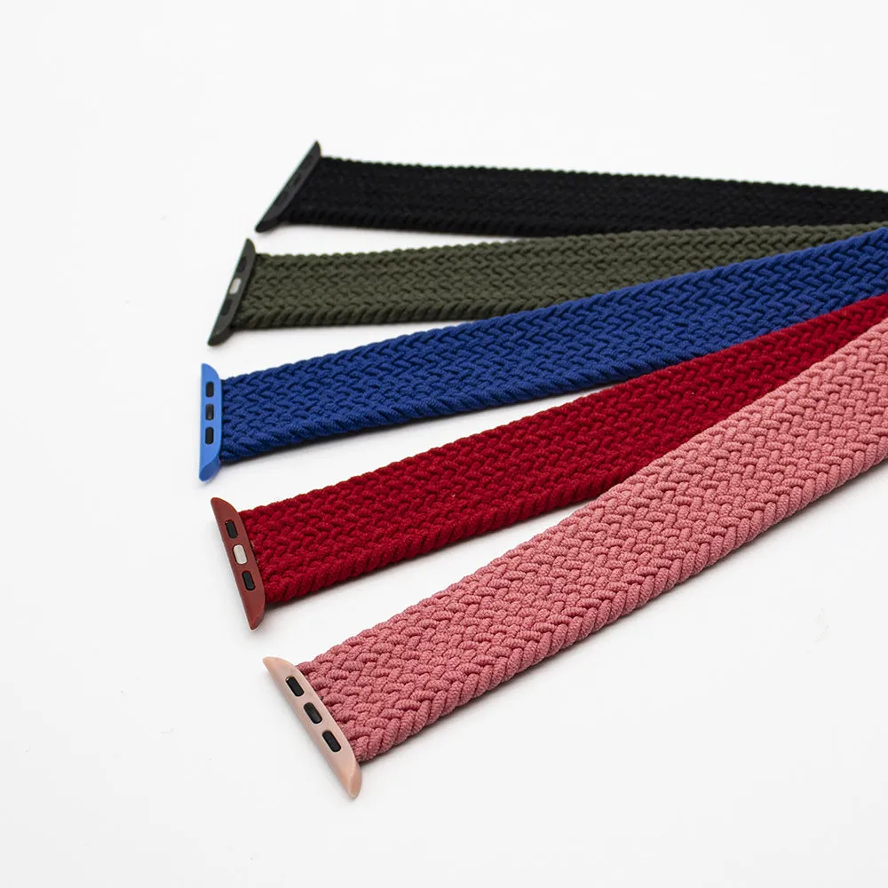 Apple Watch compatible elastic strap in multiple colours with recycled yarn and silicone silk construction
