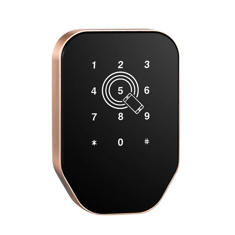 Induction electronic lock zinc alloy ABS fire retardant for bath centre sauna cabinet in gold finish on a wooden cabinet door