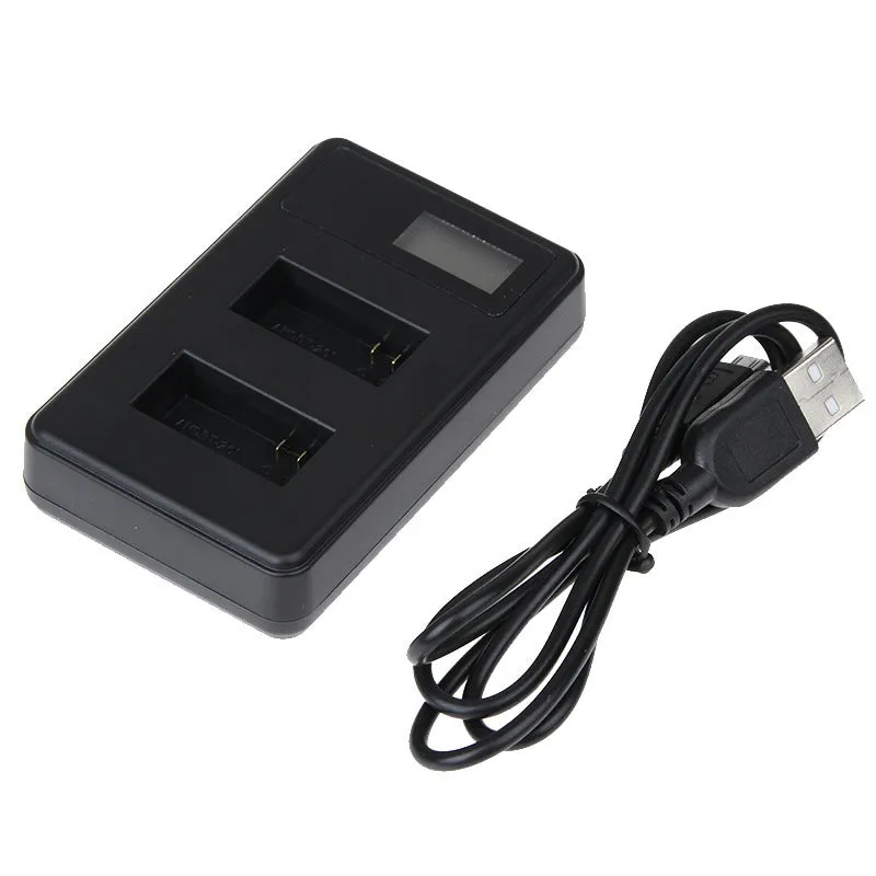 Black ABS Gopro Hero 3 3+ LCD dual-charger charger with power display
