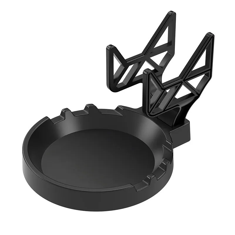 Black ABS plastic universal hanging rack with non-perforated wall mounting