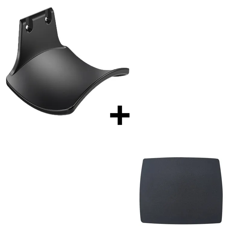 Black ABS plastic universal hanging rack with non-perforated wall mounting