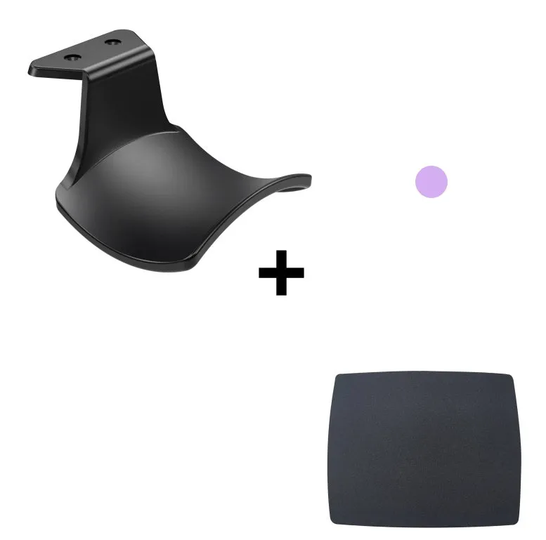 Black ABS plastic universal hanging rack with non-perforated wall mounting
