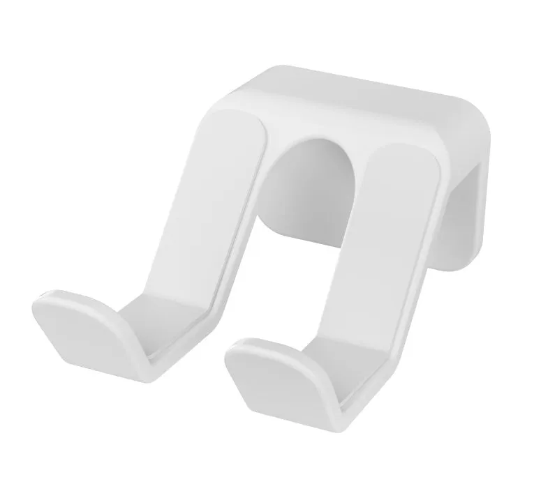 Black ABS plastic universal hanging rack with non-perforated wall mounting