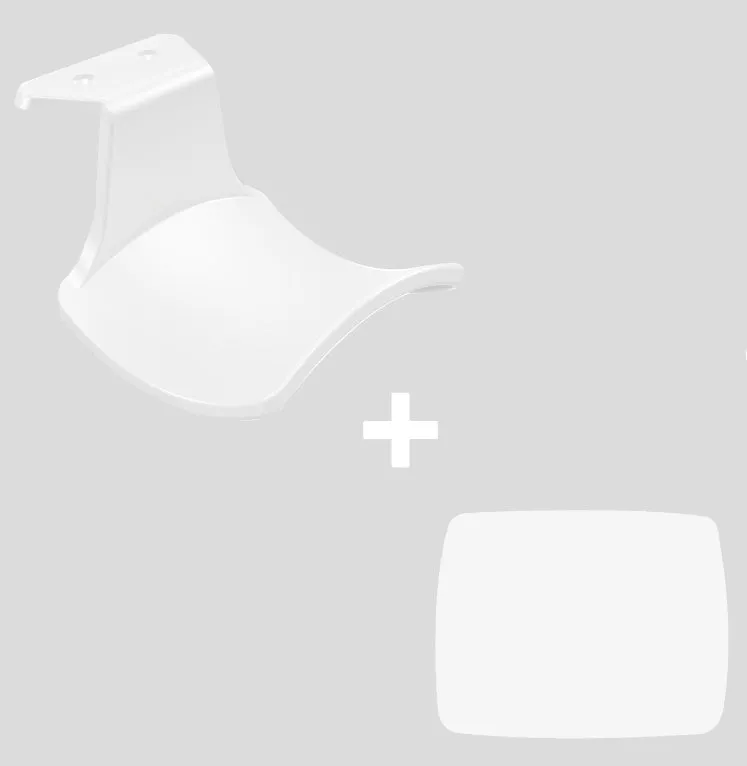 Black ABS plastic universal hanging rack with non-perforated wall mounting