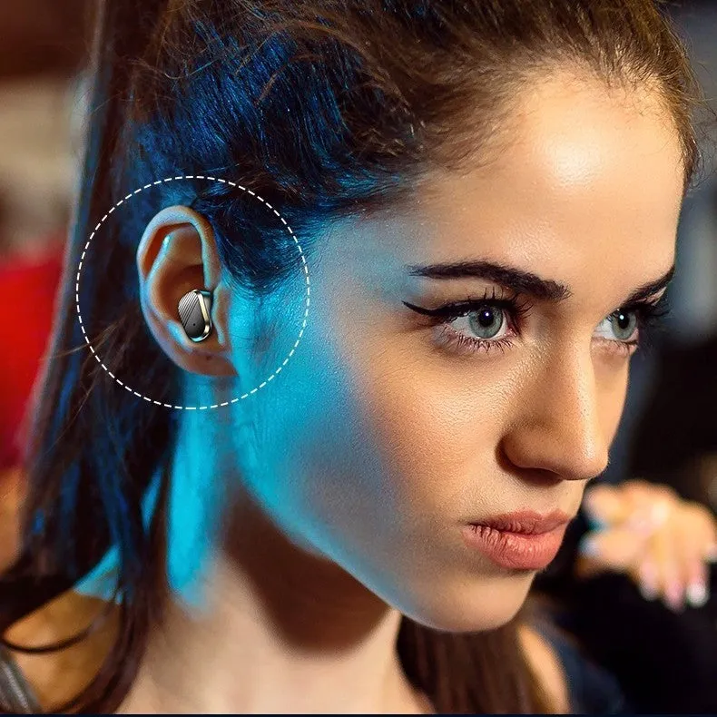 T2 Flagship Black true wireless mini in-ear Bluetooth headset with fingerprint control