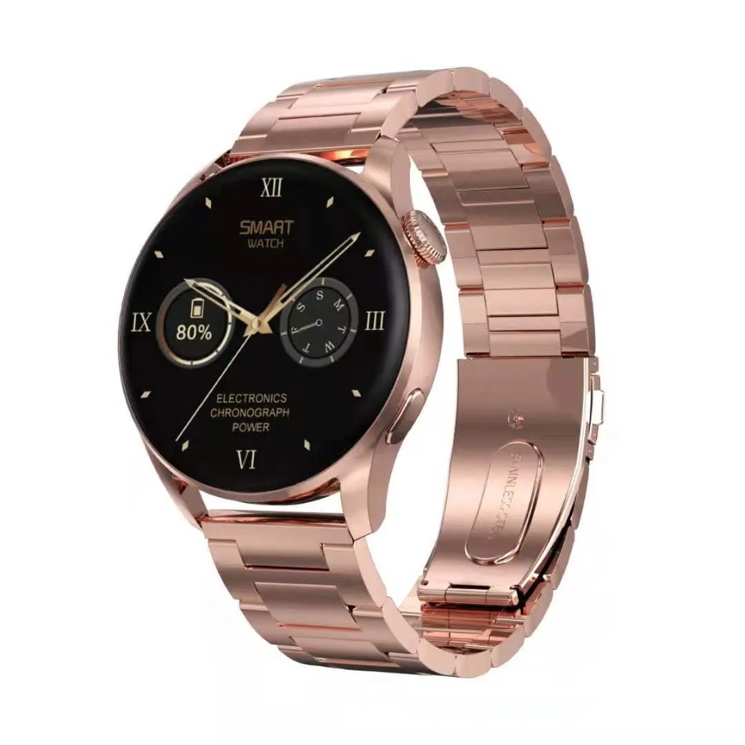 Wireless charging health monitoring sports watch with 1.3-inch screen, TPU strap, heart rate and blood pressure tracking, black crude steel colour