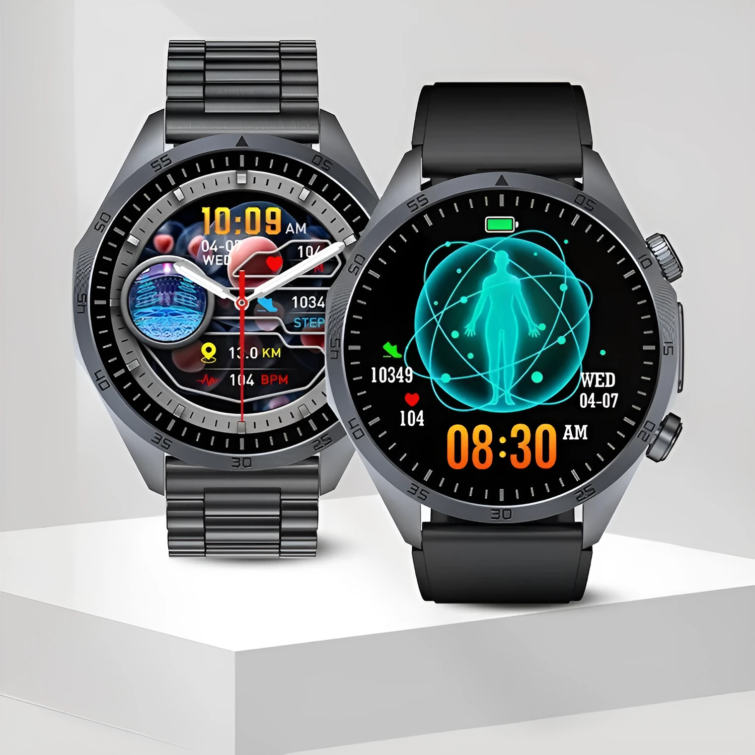 Smart watch with heart rate body temperature blood oxygen sleep monitor on TFT screen silicone wristband