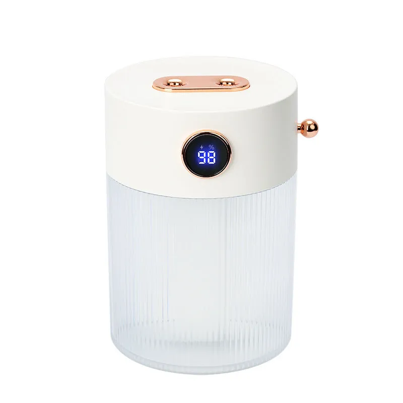 Double spray humidifier in white and green, rechargeable with 4000mAh battery, portable cool mist for home office