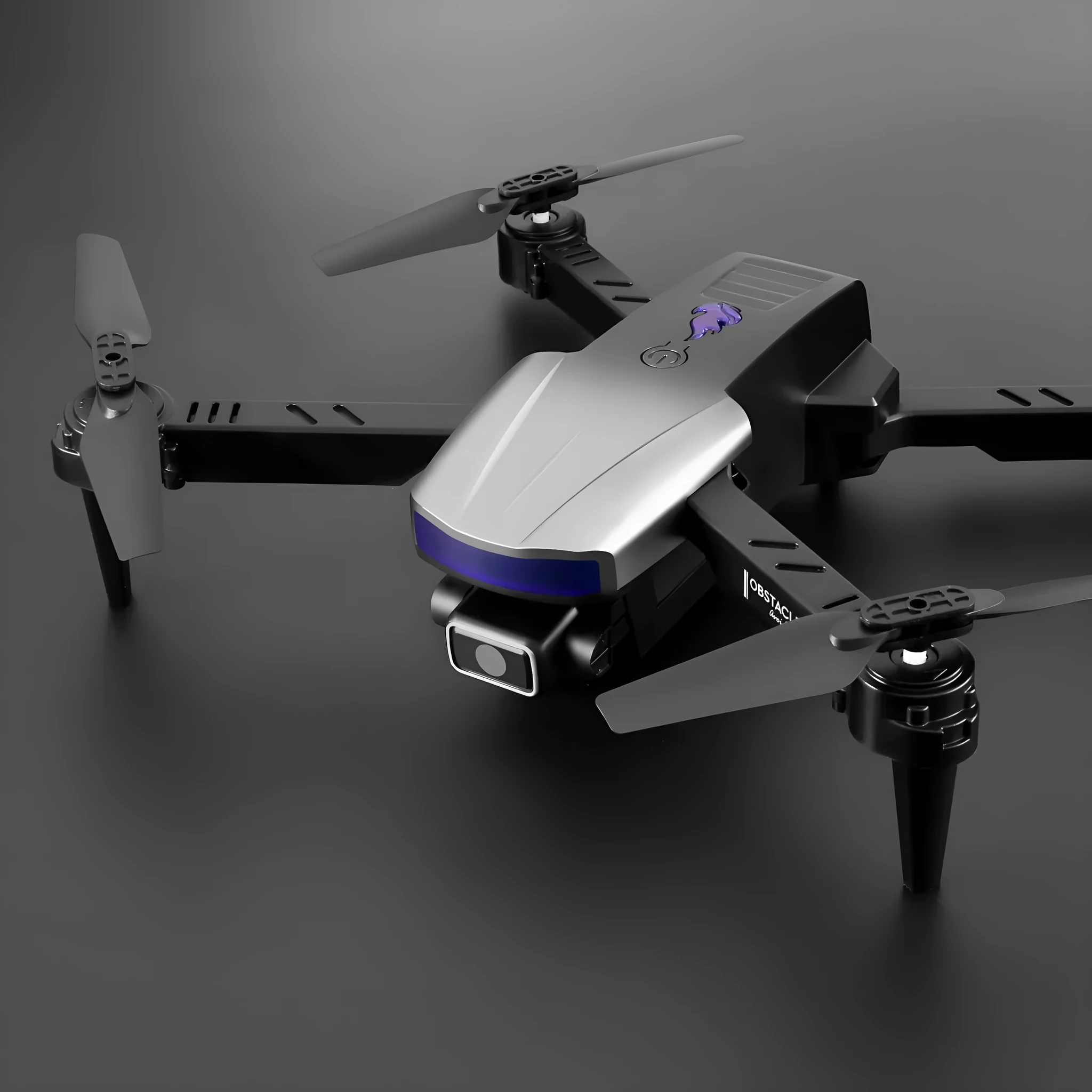 Four-axis plastic drone with 4K dual camera and three-side obstacle avoidance, 30-50cm size