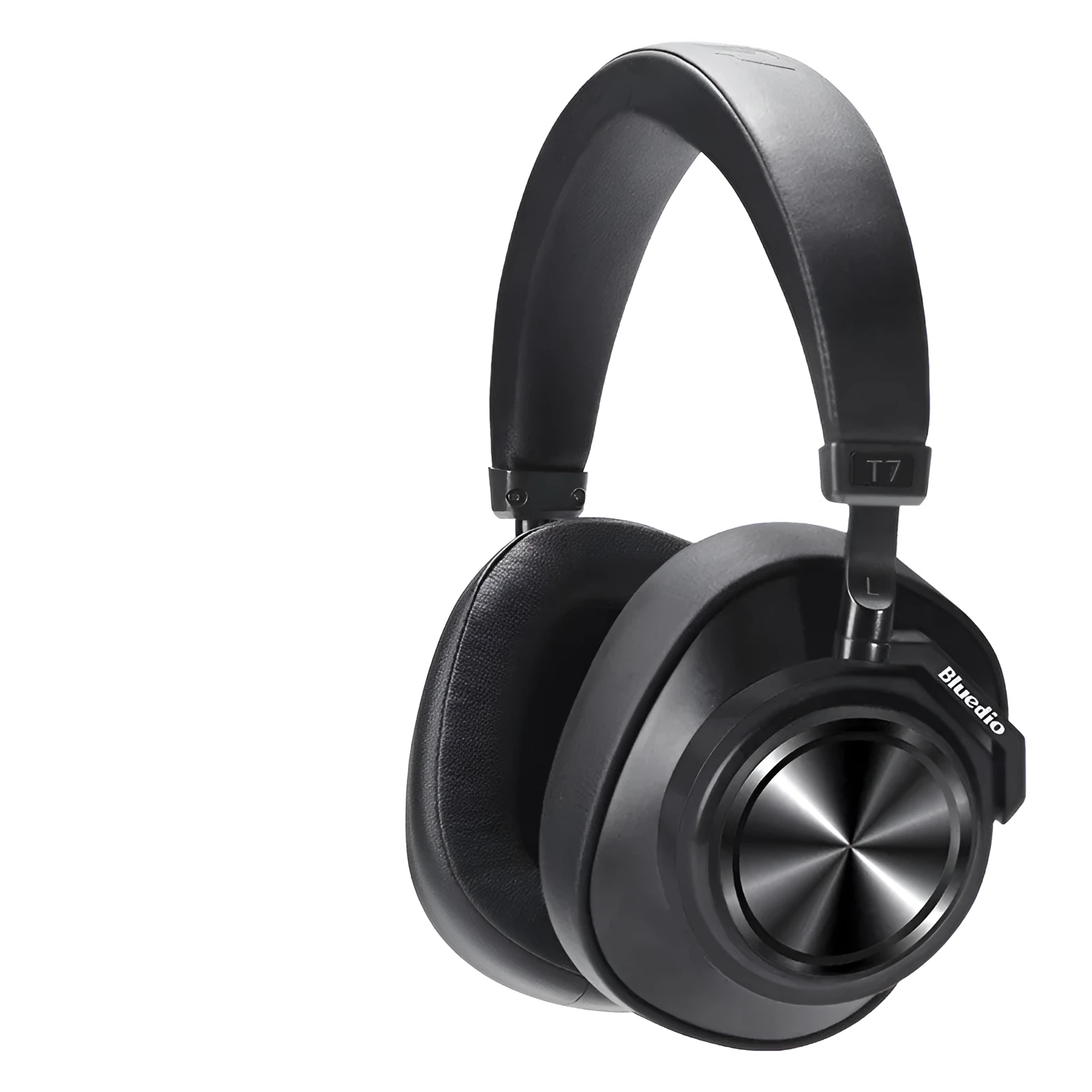 Black wireless Bluetooth 5.0 noise reduction headset over ear with mic bilateral stereo 10 metre range battery display