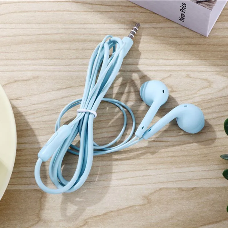 U88 Macaron wired earplug headphones with 3.5mm in-line plug and microphone in six colours