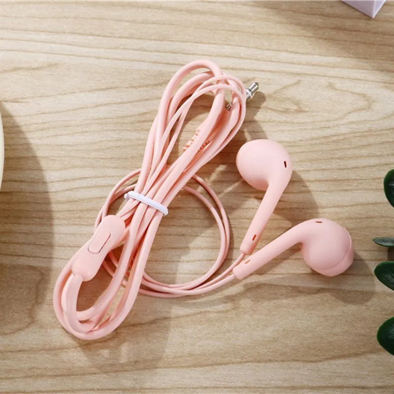 U88 Macaron wired earplug headphones with 3.5mm in-line plug and microphone in six colours