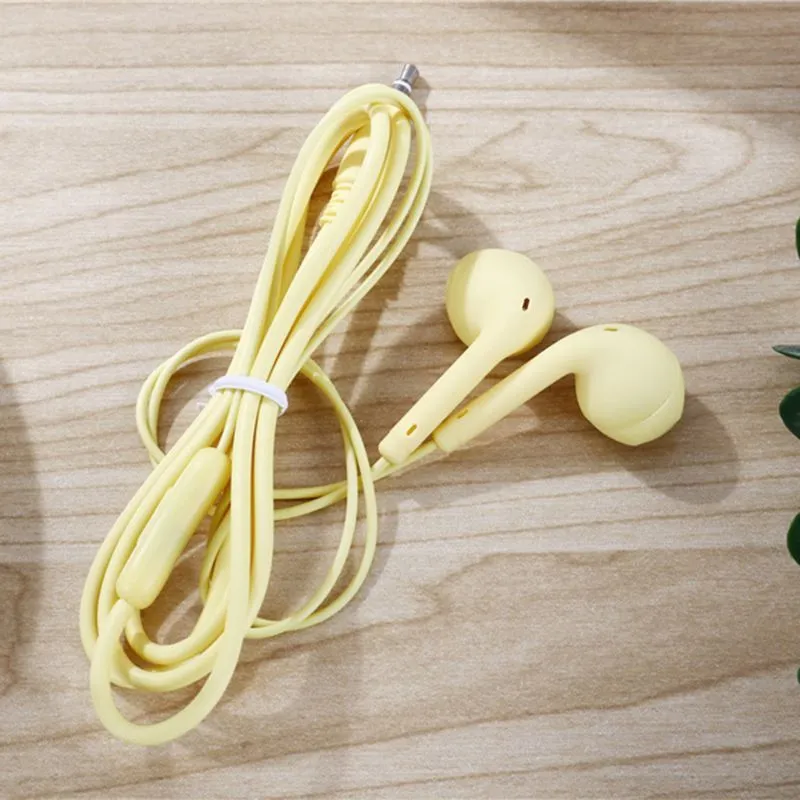 U88 Macaron wired earplug headphones with 3.5mm in-line plug and microphone in six colours