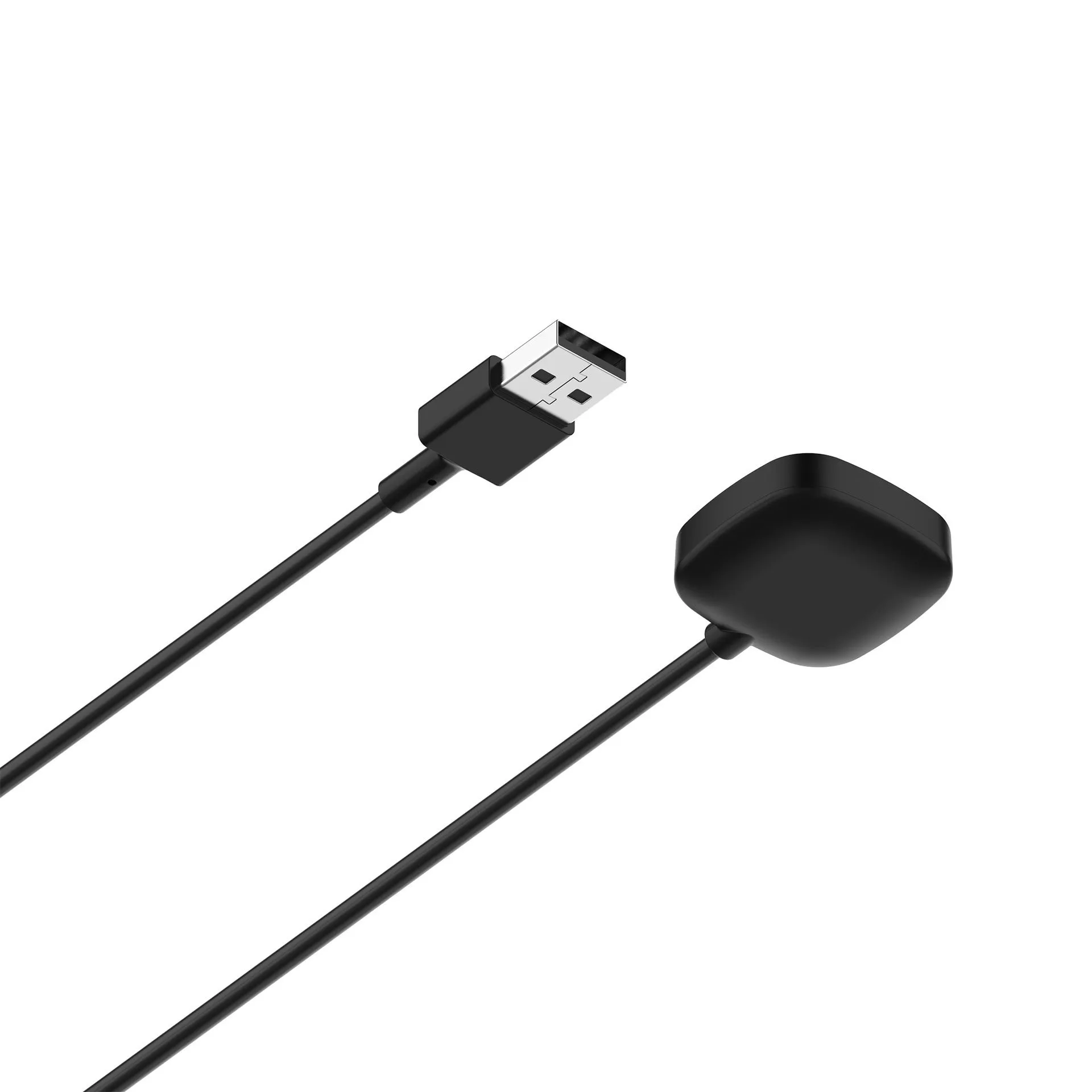 Black plastic smart watch magnetic charging cable with 1m and 30cm lengths