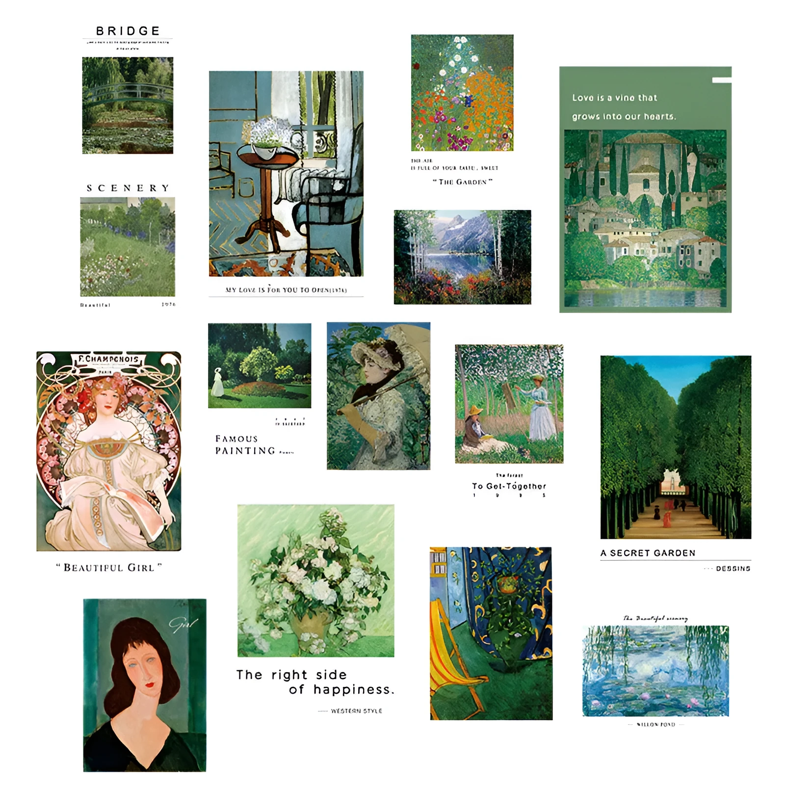 Nordic literary wall mural with simple modern design in six colour theme options