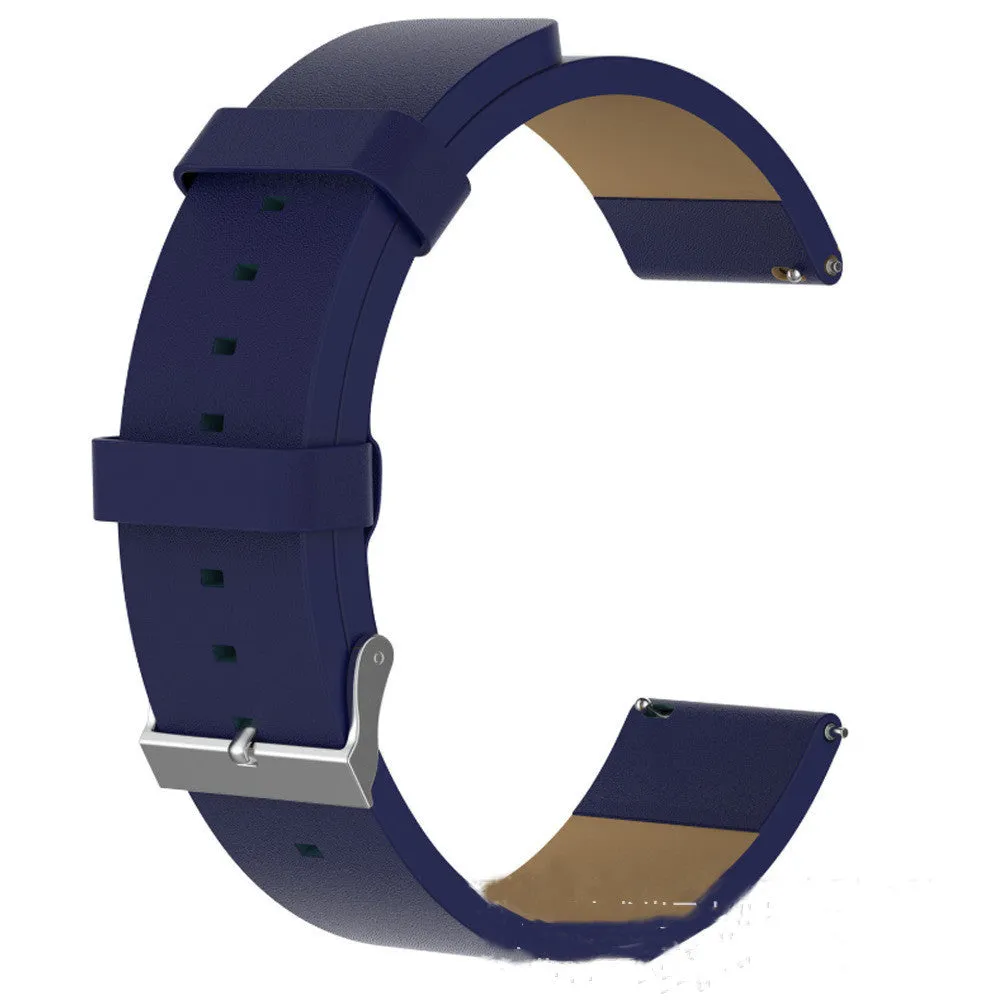 First layer cowhide leather watch strap for Fitbit Versa in black colour