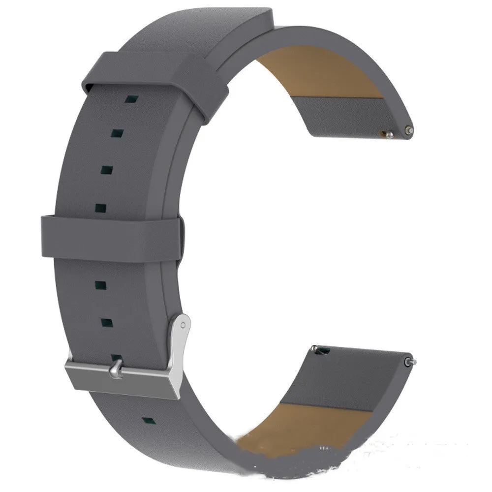 First layer cowhide leather watch strap for Fitbit Versa in black colour