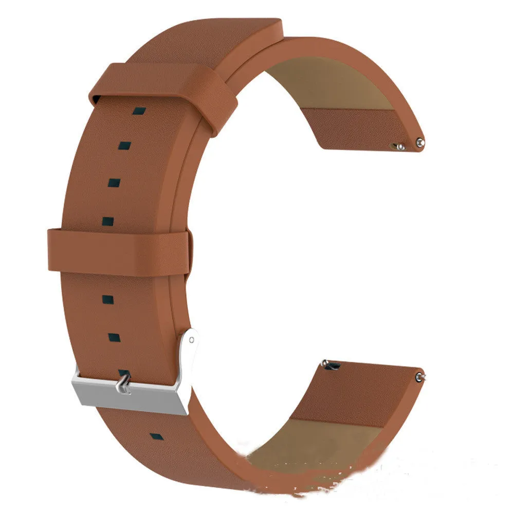First layer cowhide leather watch strap for Fitbit Versa in black colour