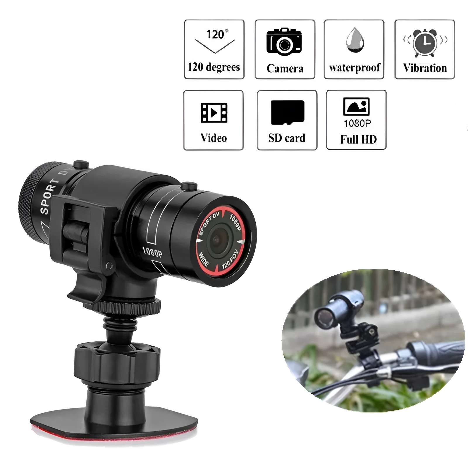IP6 sports camera black aluminium alloy body compact action camera for outdoor adventure
